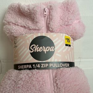 Bobbie Brooks Pink Sherpa 1/4 Zip Pullover
